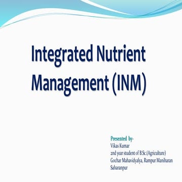 Integrated Nutrient Management (INM)