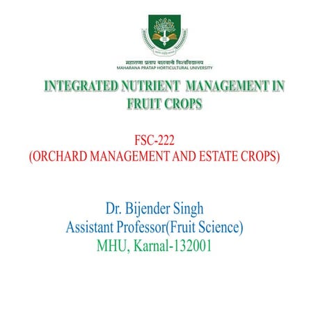 Integrated Nutrient Management | PPTX