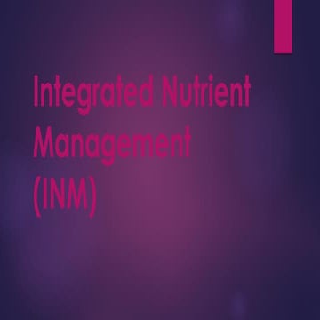 Integrated nutrient management (inm)