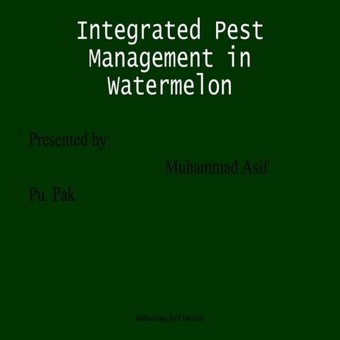 Integrated pest management in watermelon | PPT