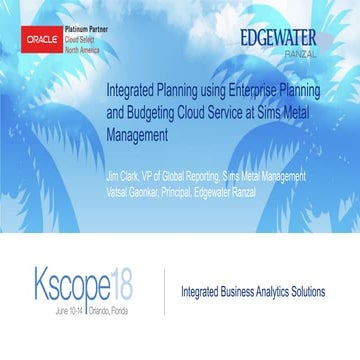 Integrated Planning Using Enterprise Planning and Budgeting Cloud Service at ...