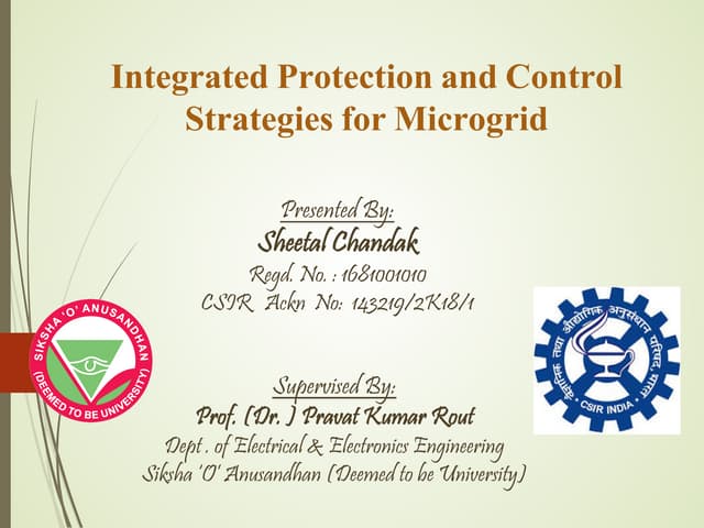 Integrated protection and control strategies for microgrid
