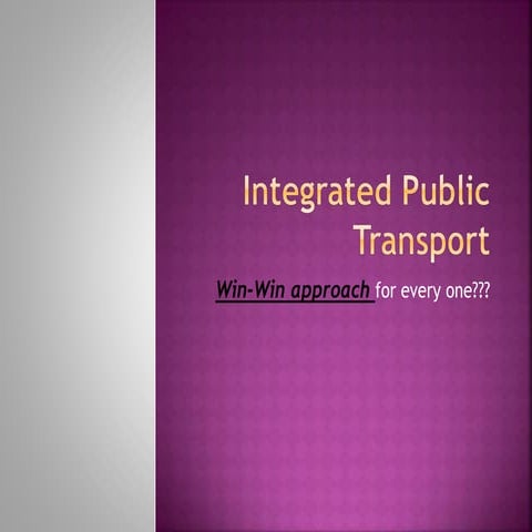 Integrated public transport