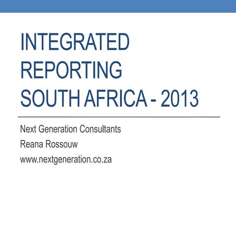 Integrated reporting   a south african story