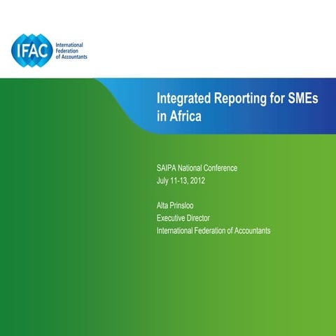 Integrated Reporting for Small- and Medium-Sized Entities in Africa, SAIPA