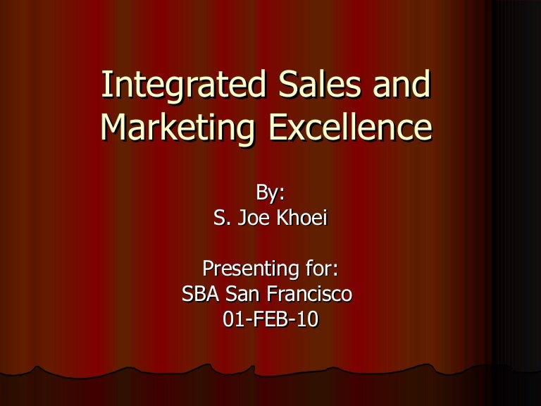 Integrated Sales And Marketing Excellence