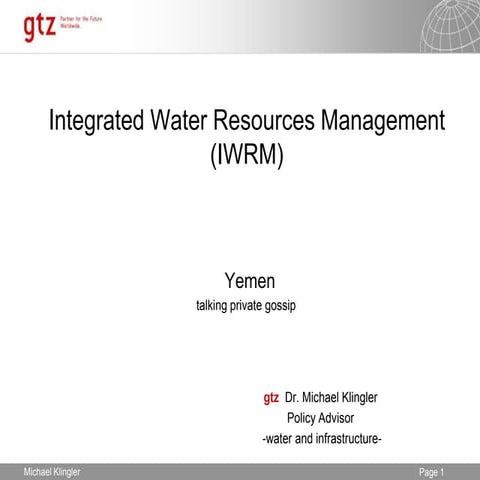 Integrated water resources management (iwrm) ipswat