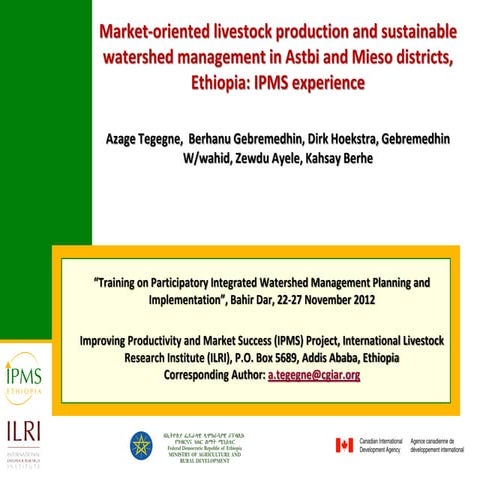 Market-oriented livestock production and sustainable watershed management in ...