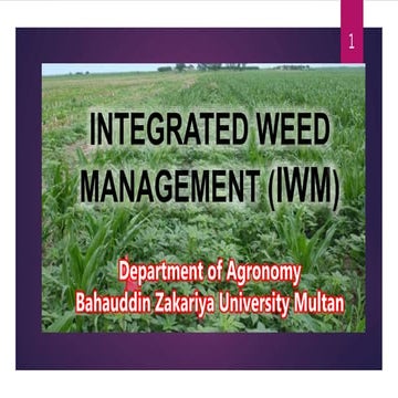 Integrated weed management (iwm)