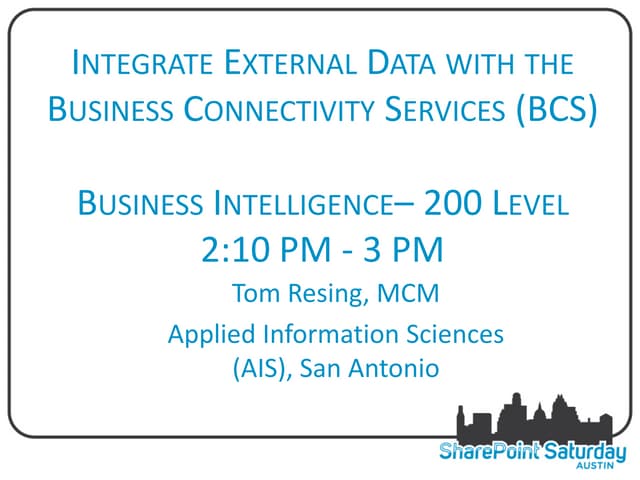 Integrate External Data with bcs #spsaustx