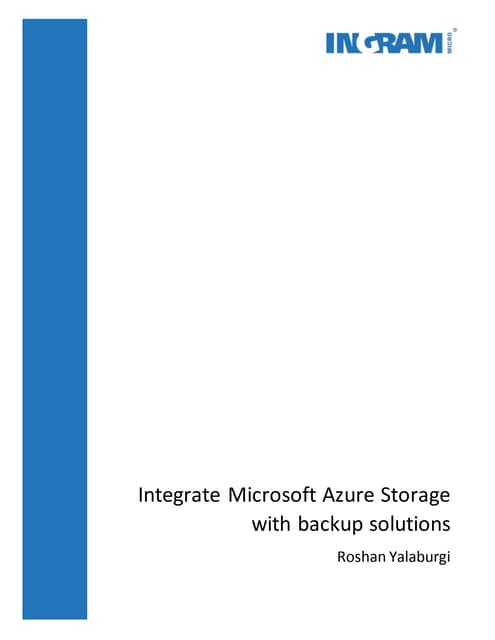 Integrate microsoft azure storage with backup solutions