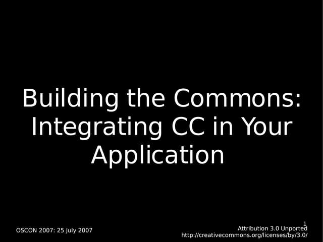 Integrating CC Licensing with Applications