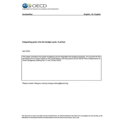 Integrating green into the budget cycle: A primer