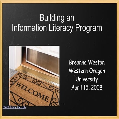 Building an Information Literacy Program