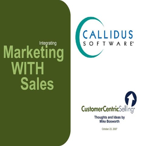 Integrating Marketing With Sales