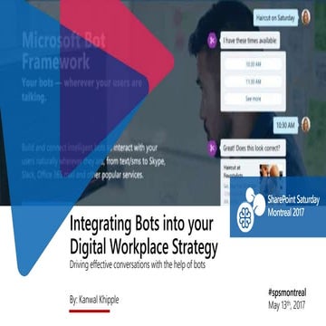 Integrating Bots into your Digital Workplace Strategy #spsmontreal | PPT