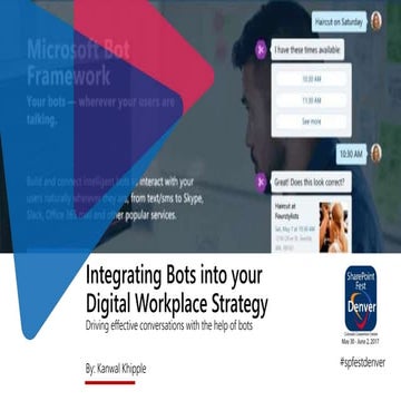 Integrating Bots into your Digital Workplace Strategy #spfestdenver