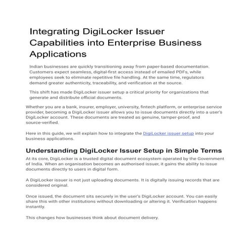 Intoduction to Digilocker | PPTX