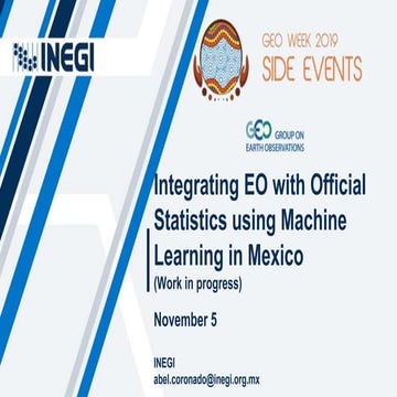 Integrating eo with official statistics using machine learning in mexico geo ...