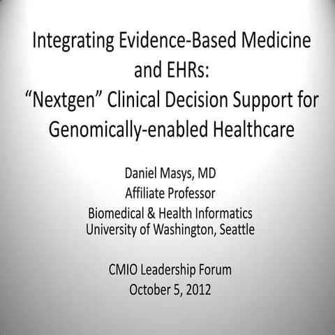 Integrating evidence based medicine and em rs
