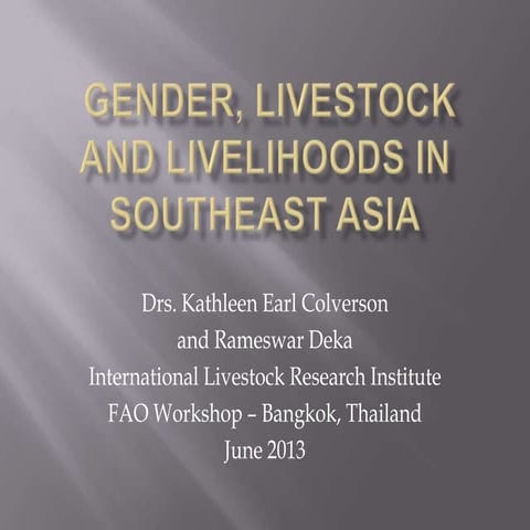 Integrating gender into livestock programs in Southeast Asia