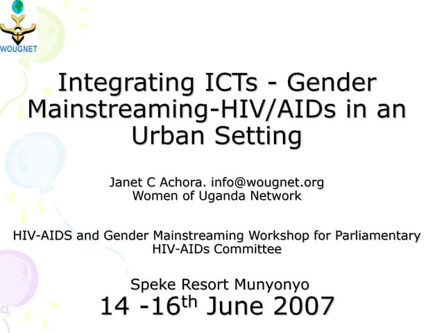 Integrating ICTs in Gender-mainstreaming, Munyonyo _ Uganda