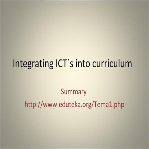 Integrating Ict´S Into Curriculum
