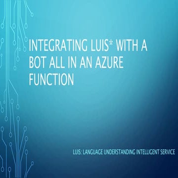 Integrating luis with a bot all in an azure function