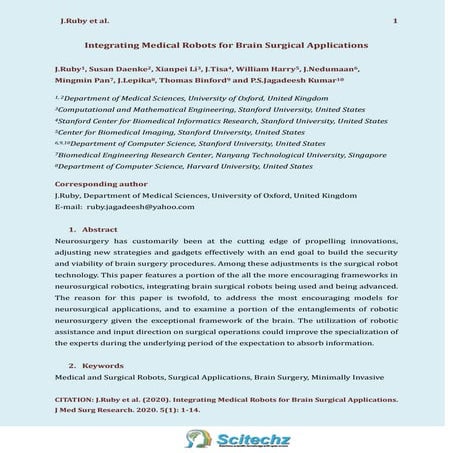 Integrating Medical Robots for Brain Surgical Applications