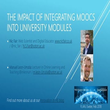 Integrating moocs into on-campus modules  FLAN Exeter 2018
