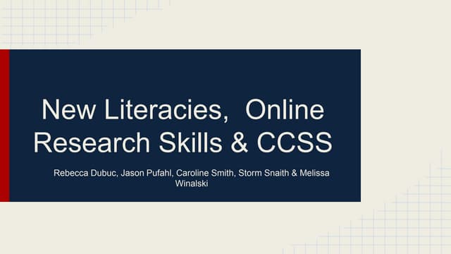 Integrating online research skills and ccss