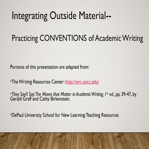 Integrating Outside Material