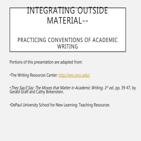 Integrating Outside Material1104