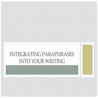 Integrating paraphrases into your w...
