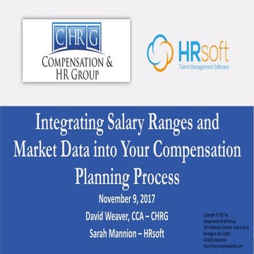 Integrating salary ranges and market data in compensation planning