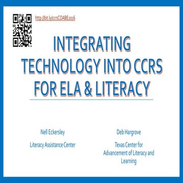 Integrating Technology into CCR Standards for ELA and Literacy