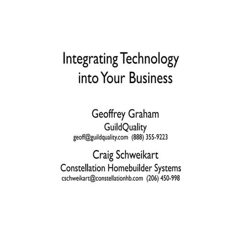 Integrating Technology Into Your Building or Remodeling Business