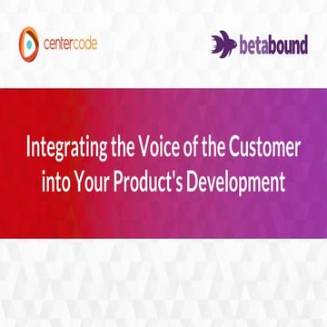 Integrating the Voice of the Customer into Your Product's Development