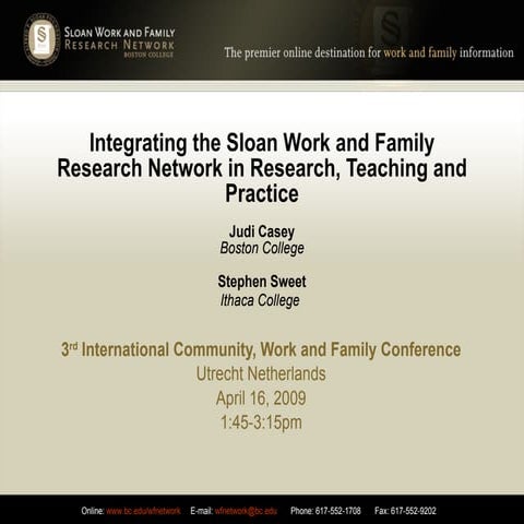 Using the Sloan Work and Family Research Network to Teach Work and Family Stu...
