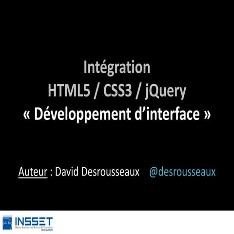 Développement d'interfaces web
