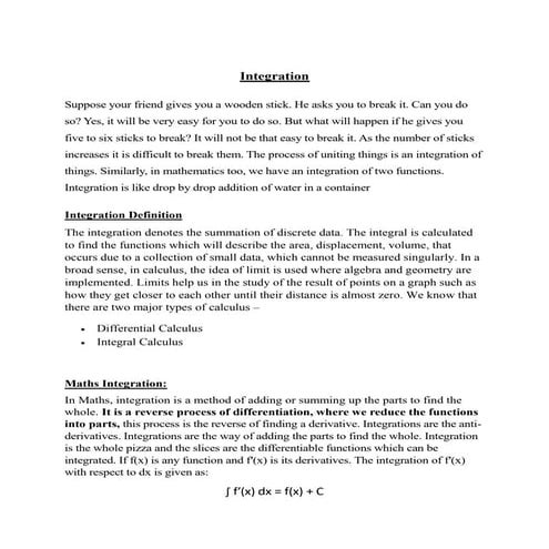 Pure mathematics, integration, rule 1,2,3,4,5