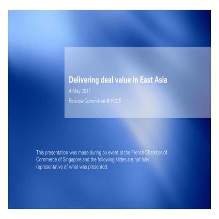 Presentation on M&amp;A integration @FCCS