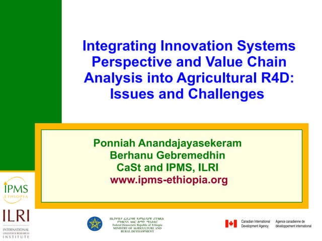 Integrating innovation systems perspective and value chain analysis into agricultural R4D: issues and challenges
