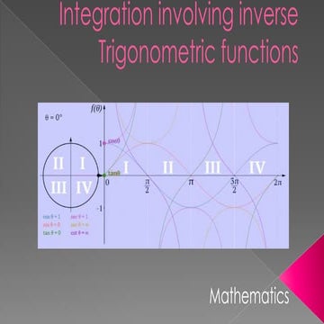 Integration involving inverse trigonometric functions | PPTX | Physics ...