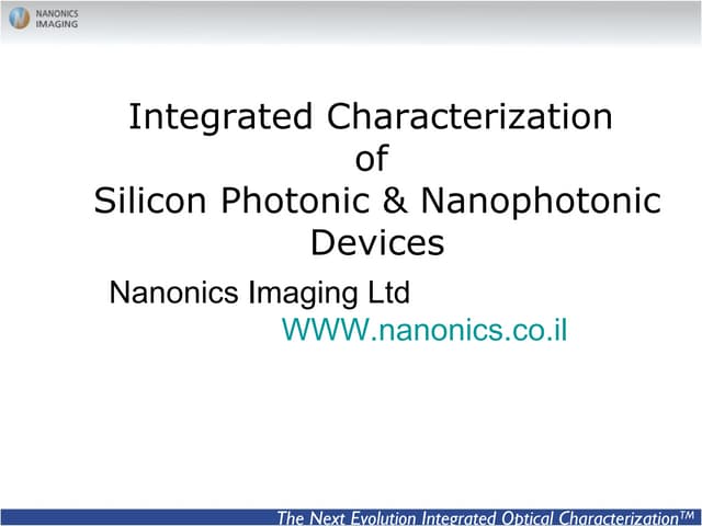 Photonics Applications - Silicon - ...