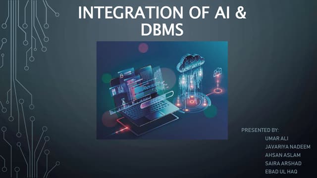 Integration Of Ai Dbms 2 Pptx Integration Of Ai Dbms 2 Pptx