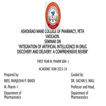 ‘Integration of Artificial Intelligence in Drug Discovery and Delivery A Comprehensive Review.pptx