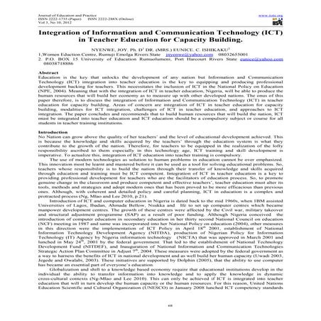 Integration of information and communication technology (ict) in teacher educ...