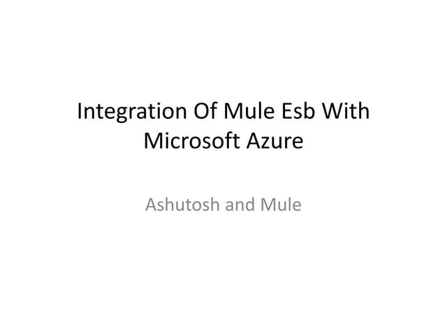 Mule esb and Azure