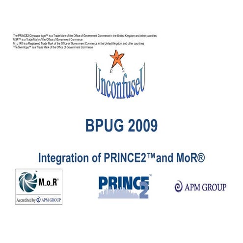 Integration Of Prince2® And M O R® 1 John Fisher